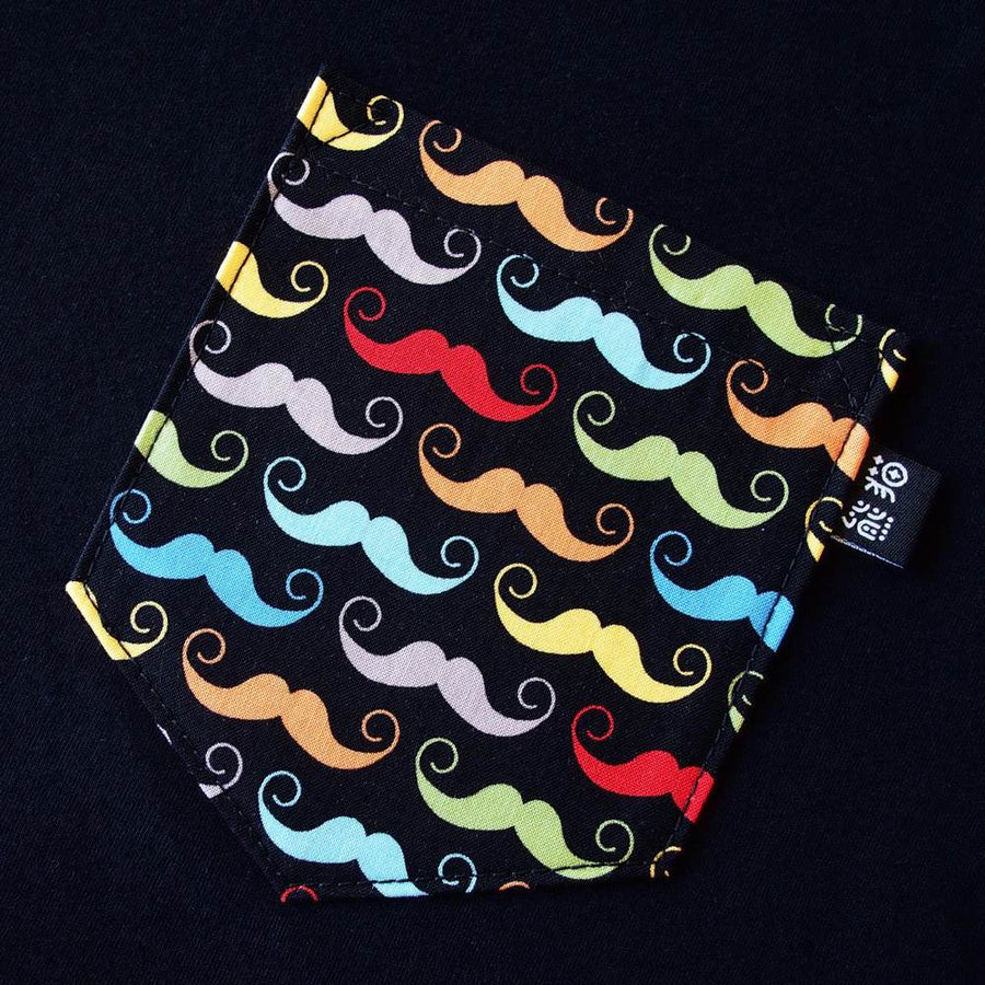 Mustache Pocket Tee for Toddlers - Panda Butt