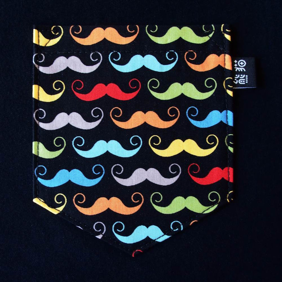 Mustache Pocket Tee for Toddlers - Panda Butt