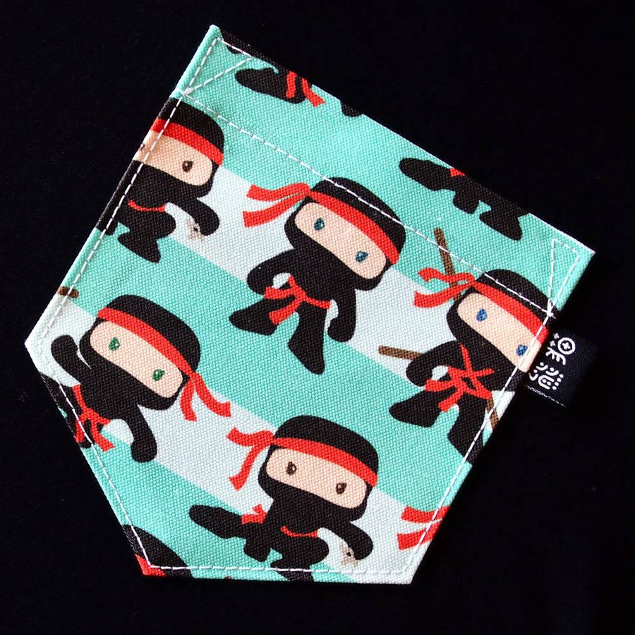 Ninja Pocket Ringer Tee for Guys - Panda Butt