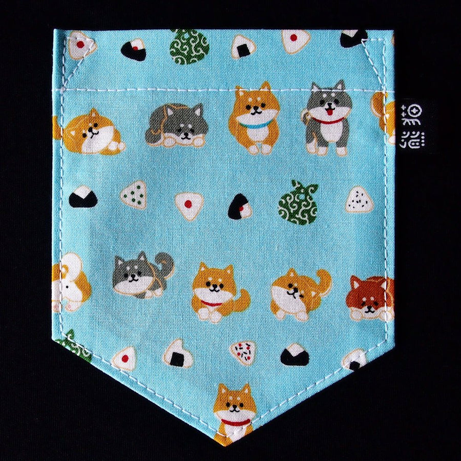 Shiba Inu Onigiri Pocket Tee for Gals - Panda Butt
