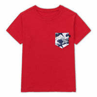 神奈川沖浪裏 Great Wave Pocket Tee for Kids - Panda Butt