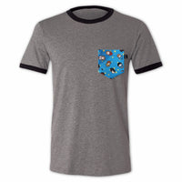 Beyond the Stars Pocket Ringer Tee for Guys - Panda Butt