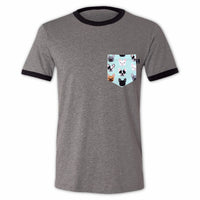 Frenchie Pocket Ringer Tee for Guys - Panda Butt