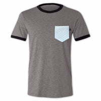 青海波 Segaiha Mint Pocket Ringer Tee for Guys - Panda Butt