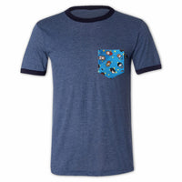 Beyond the Stars Pocket Ringer Tee for Guys - Panda Butt