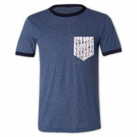 書法 Japanese Calligraphy Pocket Ringer Tee for Guys - Panda Butt