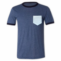 青海波 Segaiha Mint Pocket Ringer Tee for Guys - Panda Butt