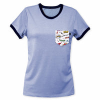 Boom Boom Pow Pocket Ringer Tee for Gals - Panda Butt