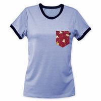 Lucky Tanuki Pocket Ringer Tee for Gals - Panda Butt