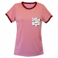Boom Boom Pow Pocket Ringer Tee for Gals - Panda Butt