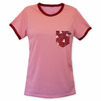 Lucky Tanuki Pocket Ringer Tee for Gals - Panda Butt